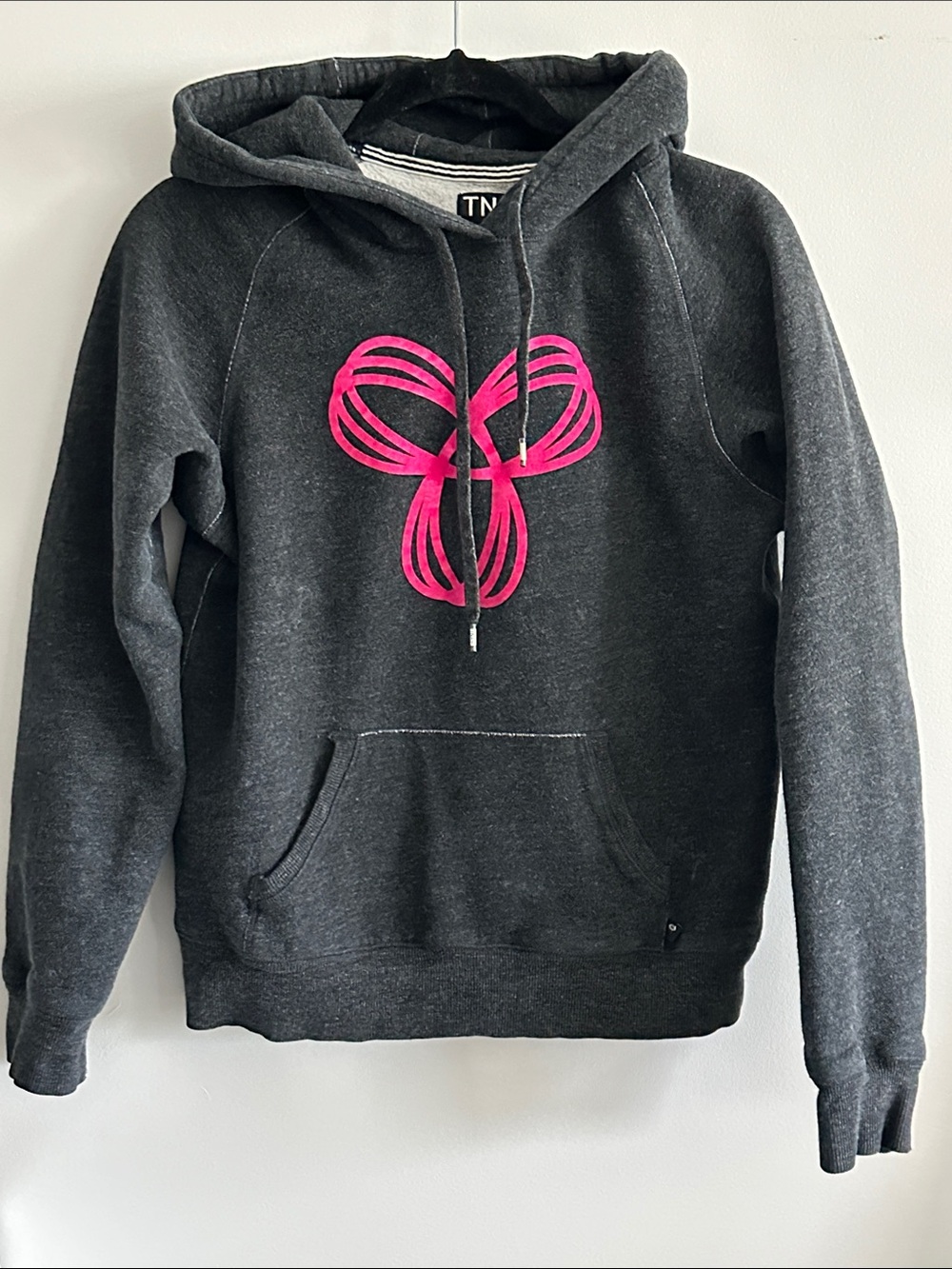 TNA Dark Gray Hoodie with Hot Pink Graphic